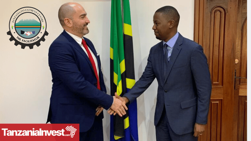 Eric Tirabassi of TanzaniaInvest with Gildear Teri of TIC