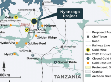 Tanzania Nyanzaga Gold Project map