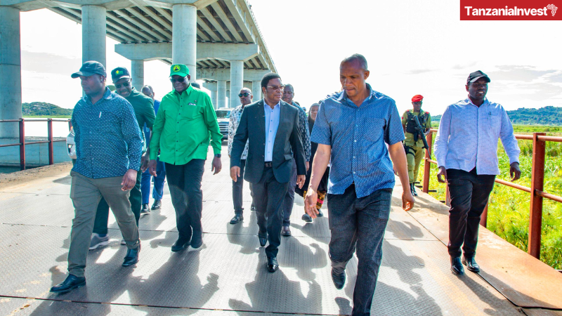Tanzania Prime Minister Majaliwa Inspecting the Bridge