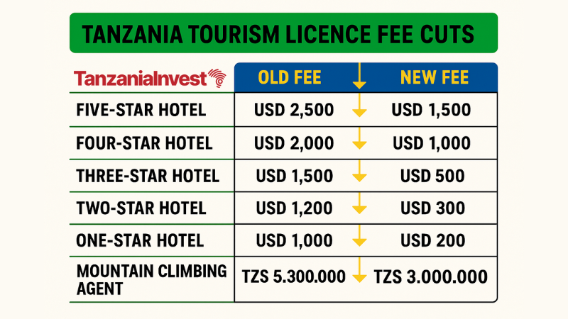 Tanzania Tourism Licence Fees Hotels 2025-2026