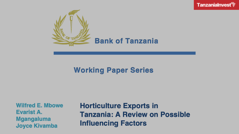 Bank of Tanzania Horticultural Exports Study